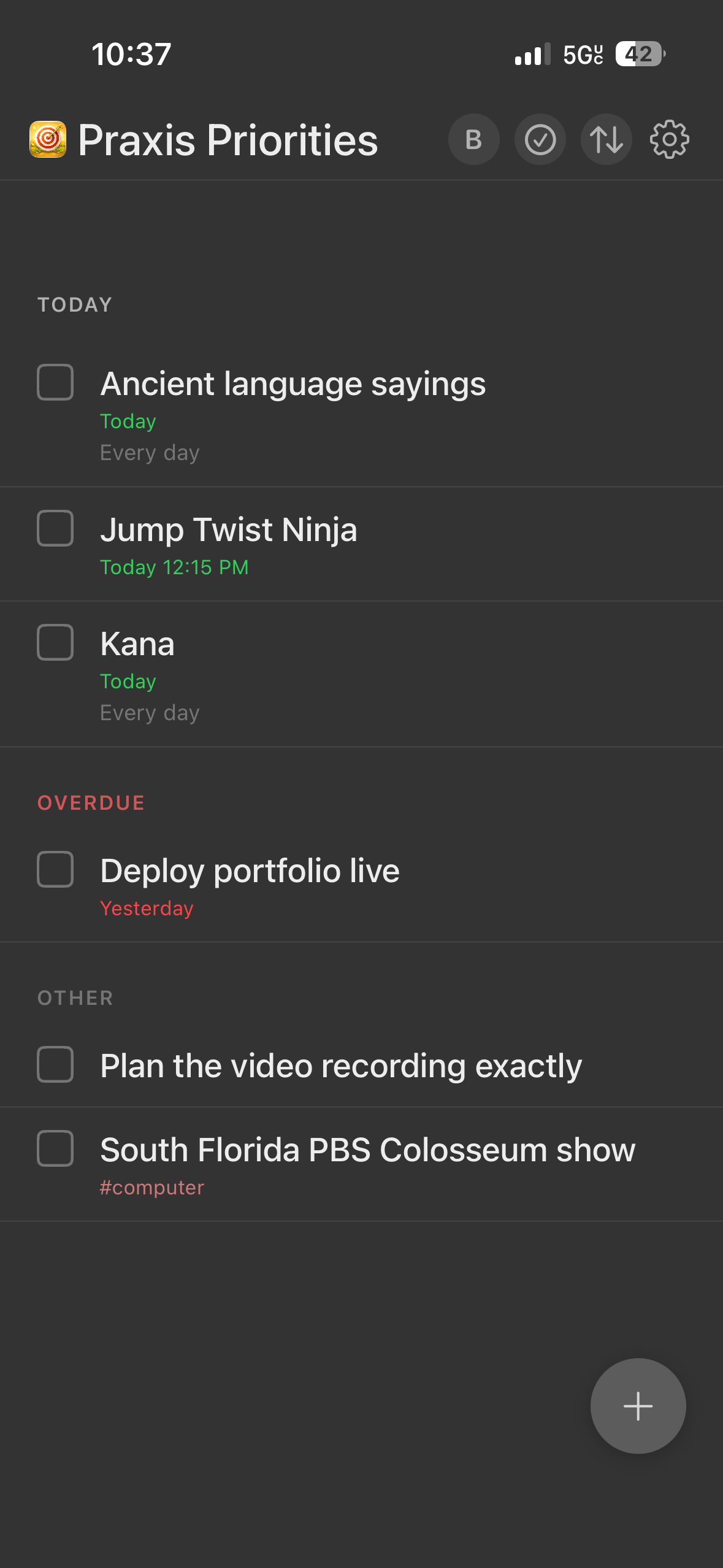 Praxis screenshot